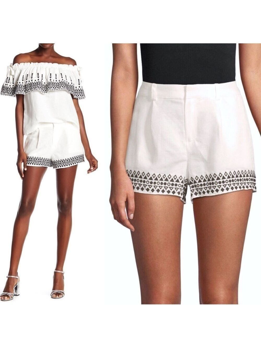 Parker Embroidered Linen Shorts